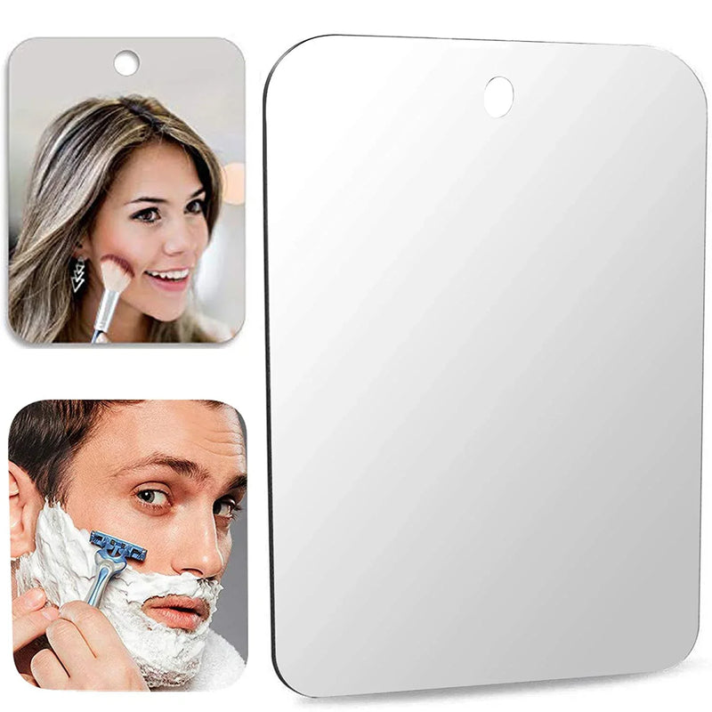 Acrylic Fog Free Mirror Wall Suction Travel Mirror Unbreakable Portable Traveling Shaving Women Makeup Bathroom Accessories