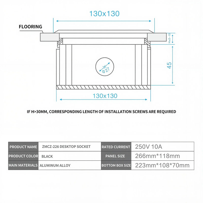 Table Charging Station Hidden Type Power Socket Slow Pop-Up Table Outlet Desktop Socket for US/EU Home Office Kitchen