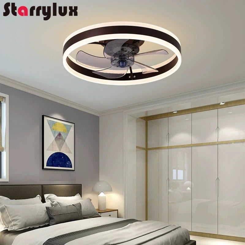 Modern Design LED Ceiling Fan Light with Remote Control for Living Room Bedroom Dinning Room