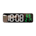 9 Inch LED Wall Clock with Temp & Humidity Display USB Plugin Night Mode & Snooze 12/24H Format