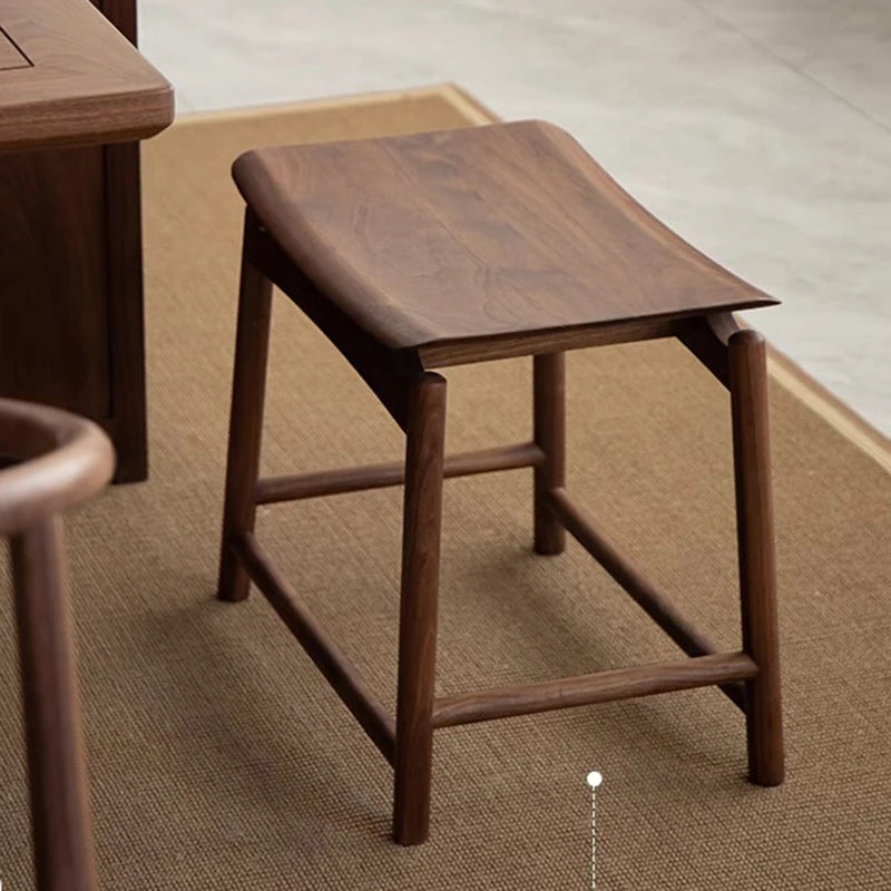 Mid-century Stools Solid Wood Stools Bedroom Luxury Decorative Vanity Stool Nordic Interior Living Room 1-person Dining Stool