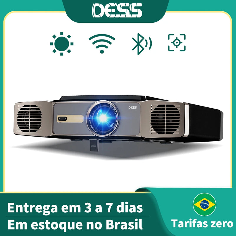Projetor DESS 4K HD com foco automático Wi-Fi de eixo duplo projetor Android 4K home theater projetor externo Android Duty Free