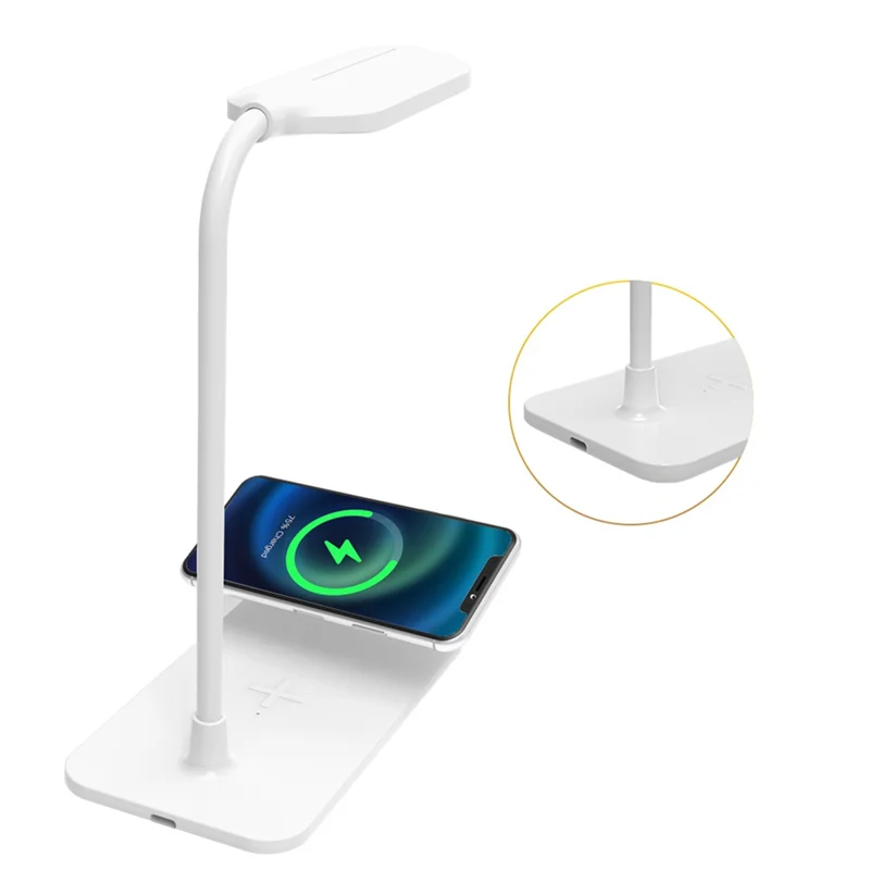 Ultra 15W LED Desk Lamp Wireless Charging Desk Lamp Adjustable Light Eye Protection Desk Lamp Flexible Touch Activated White