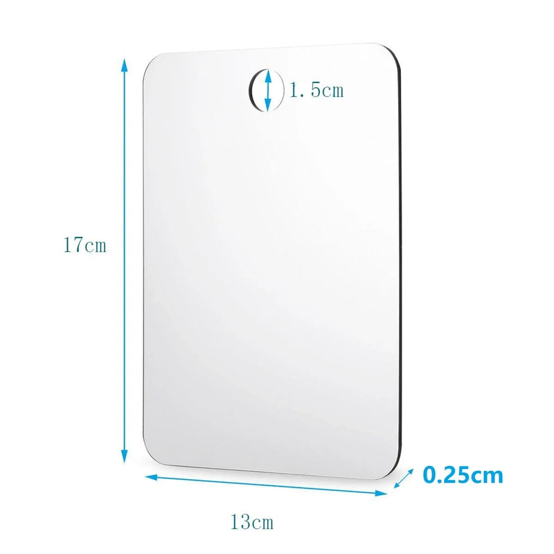 Acrylic Fog Free Mirror Wall Suction Travel Mirror Unbreakable Portable Traveling Shaving Women Makeup Bathroom Accessories