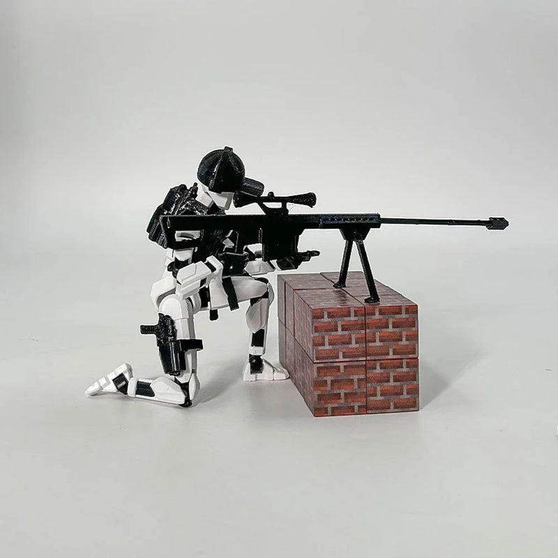 3D Printed Toy Model Lucky13 War Sandbox Action Figure Dummy T13 Toy Doll Robot Assembly Model Decoration Desktop Decoration