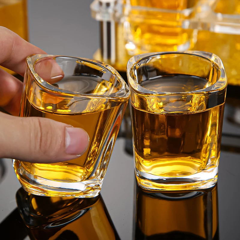 12pcs Set Wine Glass Shot Glass Whiskey Cups Set Creative Drinkware Gifts for Housewarming Party Wedding Anniversary Transparent