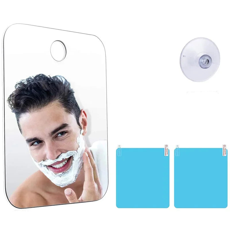 Acrylic Fog Free Mirror Wall Suction Travel Mirror Unbreakable Portable Traveling Shaving Women Makeup Bathroom Accessories