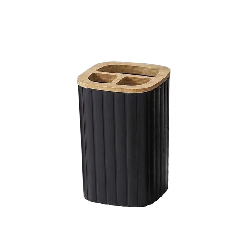 Matte Black Bathroom Accessory Set 3Pcs Bathroom Vanity Countertop Lotion Soap Pump Dispenser Toothbrush Holder and Tray Set