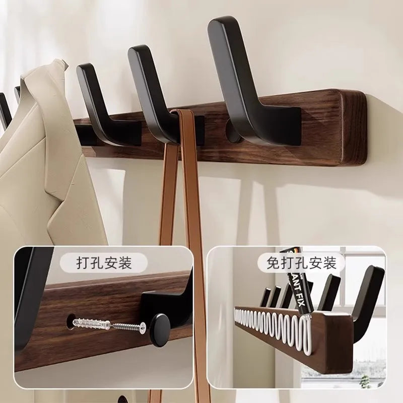 Walnut Clothes Hook Fitting Room Wall Hook Clothes Hanger Hat Hook Door Hook Wooden Clothes Hook Bathroom Hook