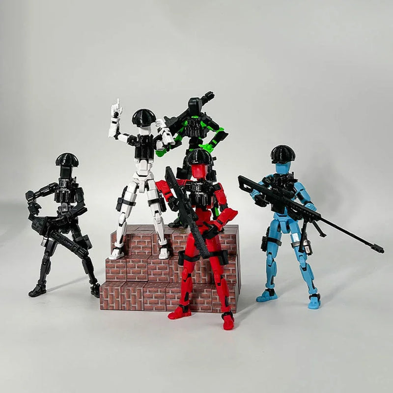 3D Printed Toy Model Lucky13 War Sandbox Action Figure Dummy T13 Toy Doll Robot Assembly Model Decoration Desktop Decoration