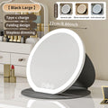 3 Color LED Makeup Mirror Dimmable with Touch Screen Fold Adjust Cosmetic Mirrors 8.66 & 7.28inch for Tabletop Travel & Home Use
