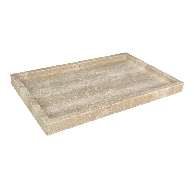 Natural Marble Vanity Tray 10"x6", Genuine Calacatta Viola Marble Stone Tray for Bathroom/Kitchen/Dresser