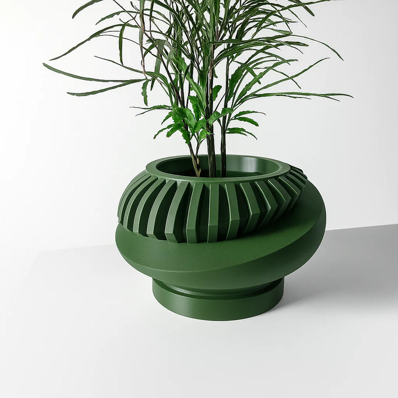 Modern Minimalist 3D Printed Plant Pot – Biodegradable Flower Planter for Home Decor, Eco-Friendly Sustainable Gift (Luxar)