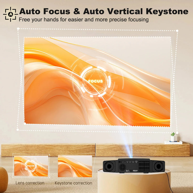 Projetor DESS 4K HD com foco automático Wi-Fi de eixo duplo projetor Android 4K home theater projetor externo Android Duty Free