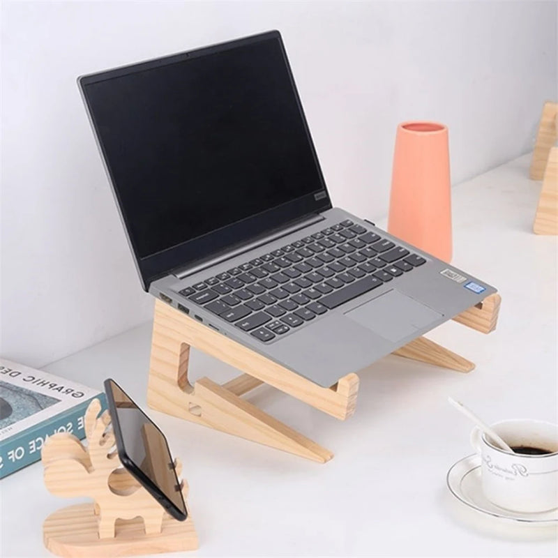 Laptop Stand for MacBook Pro Notebook Stand Wood Tablet Stand Bracket Bamboo Vertical Laptop Holder for 10-17 inch Notebook PC