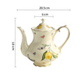 European Style Ceramic Mug Coffee Cup and Saucers Set Lemon Pattern Retro Afternoon tea cup Dessert Plate Teapot Home kettle
