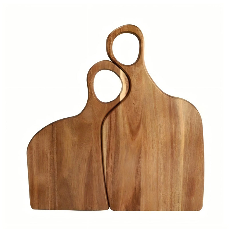 Creative Black Walnut Acacia Wood Couple Cutting Board Wooden Steak Bread Trays Solid Wood Chopping Board Set