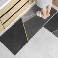 Kitchen Floor Mat Waterproof Non-slip Oil-resistant Leather Carpet PVC Gray Imitation Marble Geometric Rug Home Decoration Mat