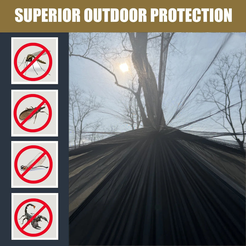 Camping mosquito net hammock and Ultralight Portable Hammock with Adjustable Ridgeline for Camping, Hiking, Backpacking