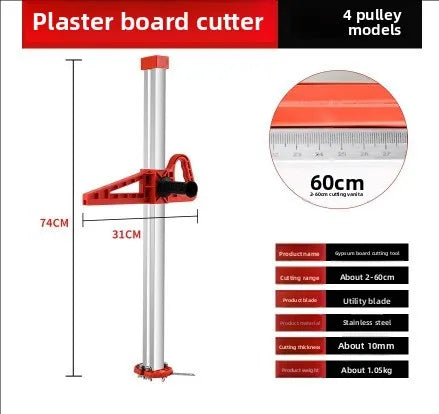 Manual Gypsum Board Cutting Tool Hand Push Drywall Cutting Artifact Tool Stainless Steel Woodworking Cutting Board Tools