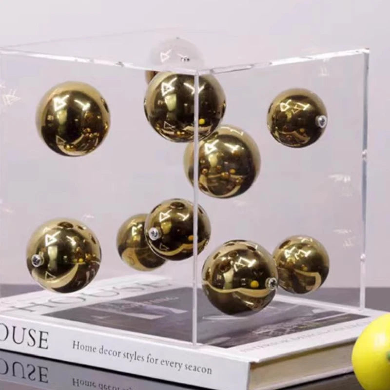 Creative Square Acrylic Cover Sphere Decoration Living Room Porch Cabinet Crafts Ornament Modern Clear Acrylic Square Home Decor