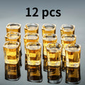 12pcs Set Wine Glass Shot Glass Whiskey Cups Set Creative Drinkware Gifts for Housewarming Party Wedding Anniversary Transparent
