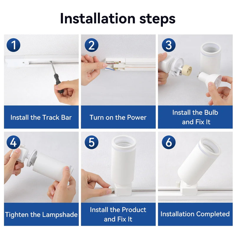GU10 Track Light Led Spotlights 110V/220V Track Rail Lighting for Living Room Decor Clothing Store Ceiling Spot Lights Full Sets