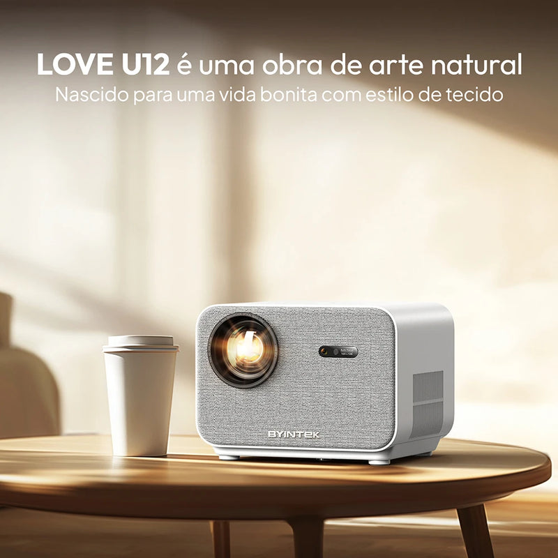 BYINTEK LOVE U12 Full HD 1080P Projector 4K 800 ANSI Android WiFi 6 Auto Focus Home Theater Projectors for Movie Meeting Video