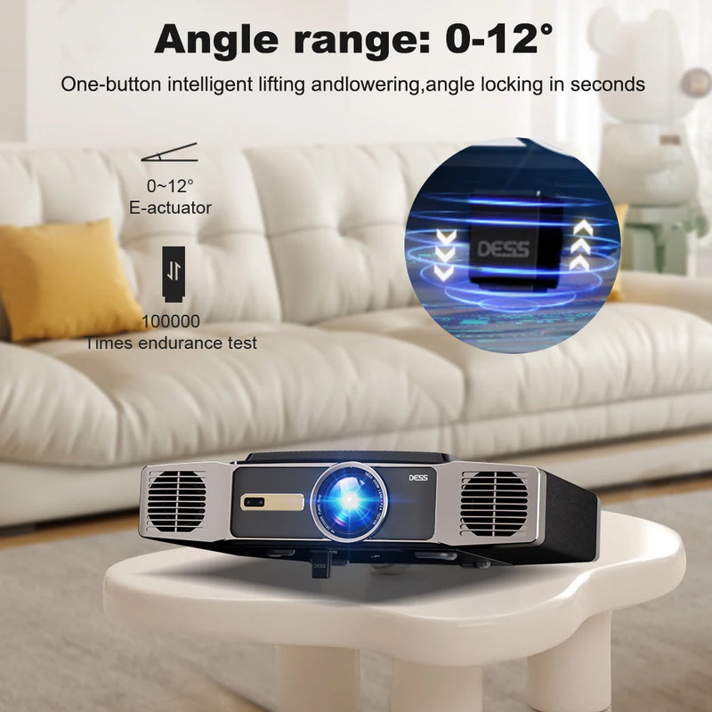 Projetor DESS 4K HD com foco automático Wi-Fi de eixo duplo projetor Android 4K home theater projetor externo Android Duty Free