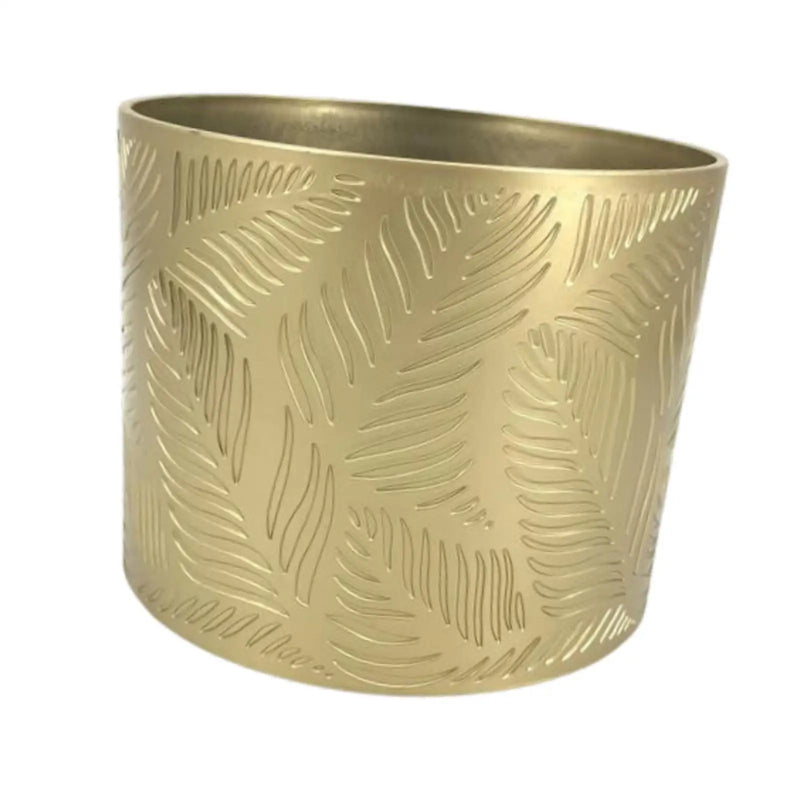 Gold Iron Plant Pot Round Flower Pot Holder Flower Plant Container Flowerpot for Yard