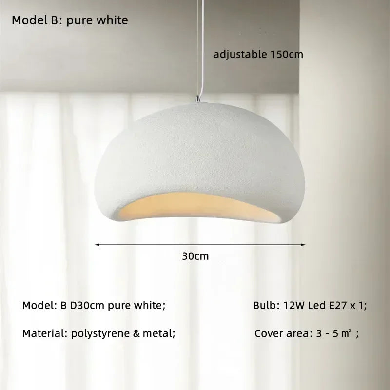 LED Pendant Lights White Resin Hanging Lamp for Living Dining Room Restaurant Decor Chandelier Art Suspension Luminaire