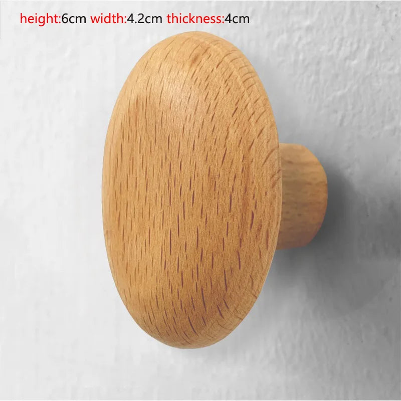 Pebble shaped Wall Mounted Coat Hook Natural Wood Clothes Hanger Decorative Key Hat Scarf Handbag Storage Hanger Bathroom Rack