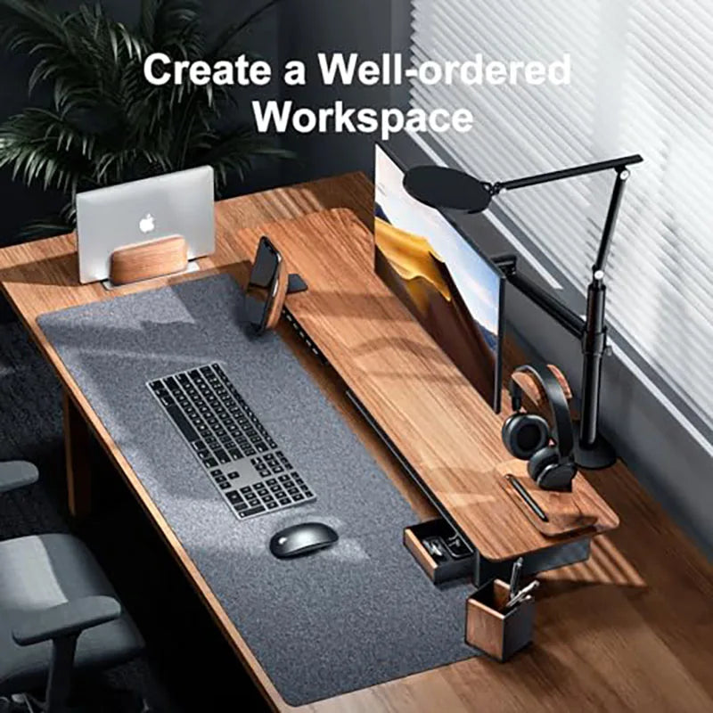 HPERGO Large Capacity Walnut Wood Desktop Drawer Storage Organiser Pencil Pen Holder Stationery Storage Box for Home Office