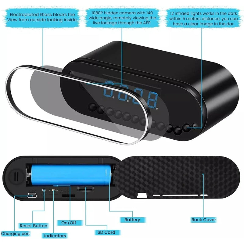 4K HD WIFI Clock Camera 120degree Camera Micro Cam IR Night View Alarm Camcorder Digital Watch Video Mini DVR Oculta Small Cam