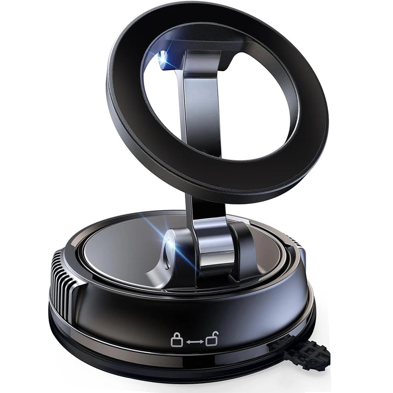 Suporte magnético a vácuo para telefone, suporte para telefone com ventosa Magsafe, suporte magnético ajustável em 360 °, dobrável em tamanho de bolso
