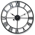 Modern 3D Large Wall Clocks Roman Numerals Retro Round Metal Iron Accurate Silent Nordic Hanging Ornament Living Room Decoration