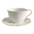 French Light Luxury Embossed Floral Coffee Cup And Plate Set Exquisite Afternoon Tea Ceramic Cup