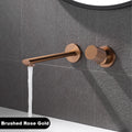 Luxury brushed gold brass wall mounted adjustable water volume bathroom faucet Embedded design for hot and cold water basin Tap