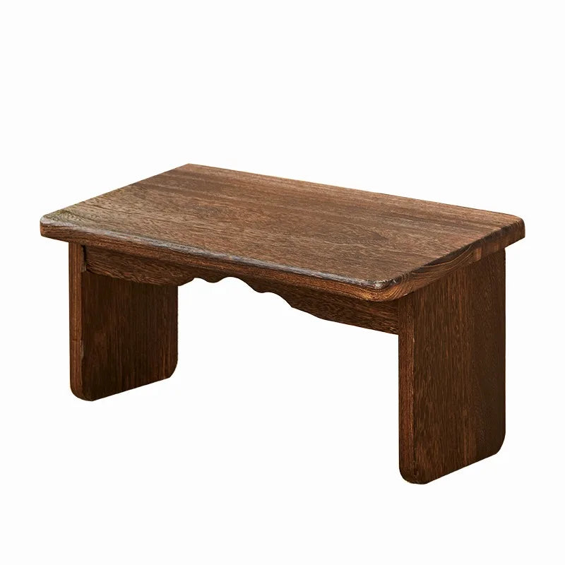 Meditation Solid Wood Stool Foldable Wood Yoga Bench Kneeling Stool Yakisugi Floor Seat Burnt Paulownia Home Correction Chair